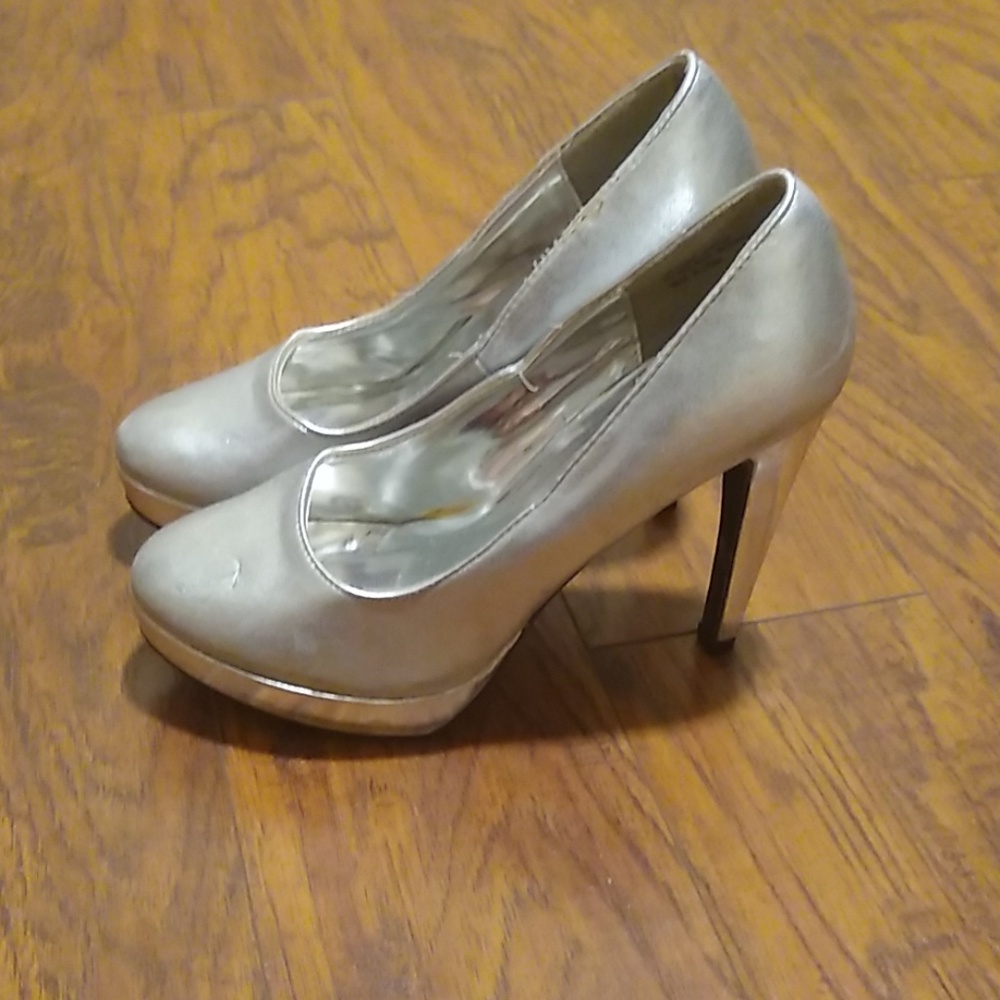 Silver Rampage heels